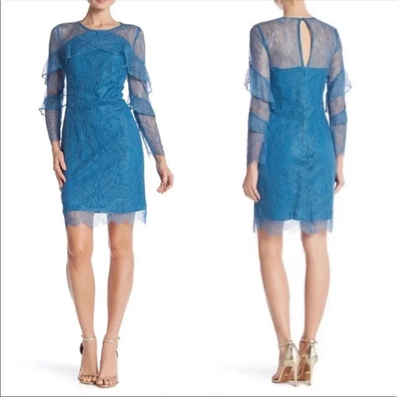 Nanette Lepore | Poetic Love Teal Lace Dress - Picture 2 of 8